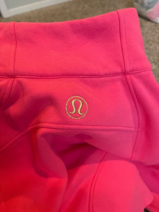Hot Pink Lululemon Scuba with gold accents